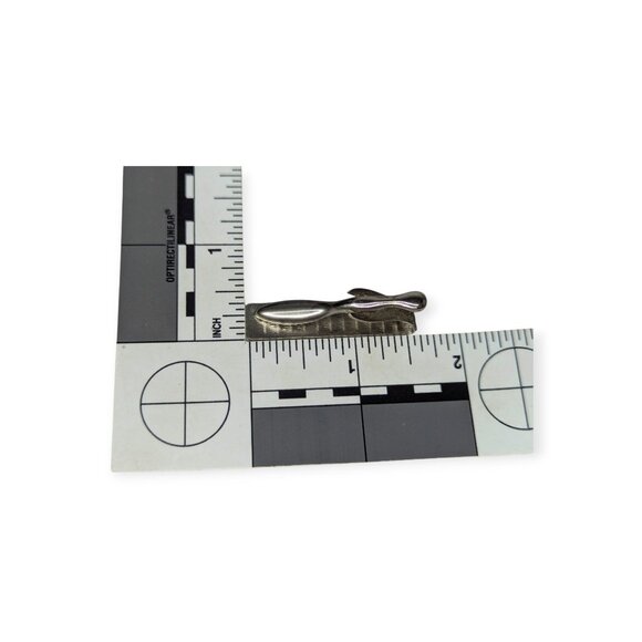 Vintage Cuff Links & Tie Clip Set Mid Century Mod Silver Tone Accessory Formal - Picture 5 of 5